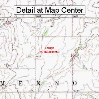 USGS Topographic Quadrangle Map   Lehigh, Kansas (Folded/Waterproof 