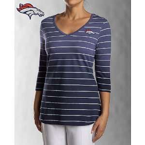   Broncos Womens 3/4 Sleeve Goal Line T Shirt Medium