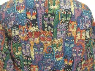 PARSLEY SAGE Cat Tapestry JACKET Sz L Large  