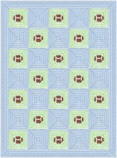 Baby Football Quilt Afghan Crib Blanket Crochet Pattern  