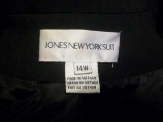 Jones New York blazer/jacket black polyester size 14W euc  