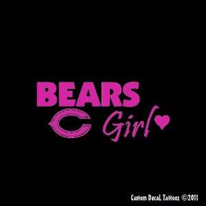  Chicago Bears Girl Car Window Decal Sticker Raspberry Pink 