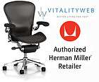 Herman Miller Polished Aluminum Chrome Frame Aeron Chair Large Size C 