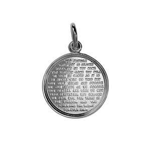  Silver 16mm round The Lords Prayer Pendant Jewelry