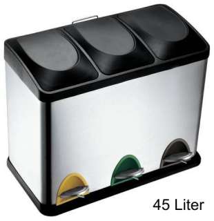 60 Litre Compartment Recycling Recycle Step Pedal Bin 4032707212215 