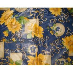  Blue Tablecloth with Sunflowers (Oblong)