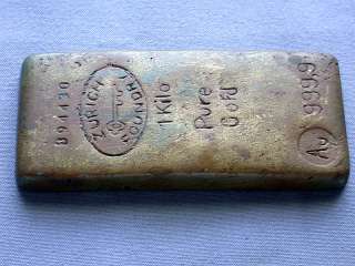 Vintage 1 Kilo Bar Pure Gofd From Zurich Foundry AU 999,9 by The Gold 