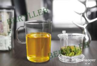 SAMA High Grade Personal Clear Glass Gongfu Teacup With Infuser and 
