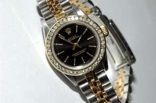 Rolex Oyster Perpetual lady 67193 with diamond bezel  