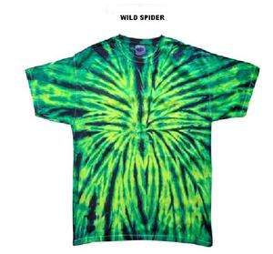 New Yellow/Green Spider Tie Dye T shirts Youth & Adult sizes Check 