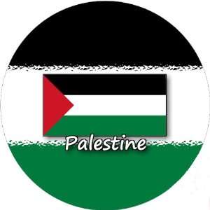    58mm Round Badge Style Keyring Palestine Flag