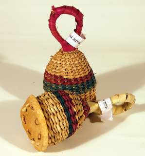 West African Straw Baby Rattle Hand Made Mali Infant  