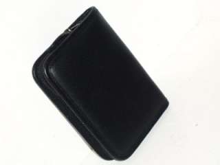   Black Leather Zip Around Wallet Phone Case Organizer Mint  