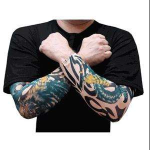 Cool Stretch Tattoo Sleeves Evil Dragon & tiger Art Body  