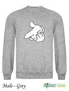 DRAKE MICKEY MOUSE HANDS YMCMB YOLO Sweatshirt S XXL FREE P&P   Grey 