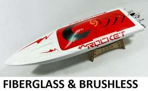   Fiberglass Hull Brushless Electric Rocket RC Racing Speed Boat ARTR