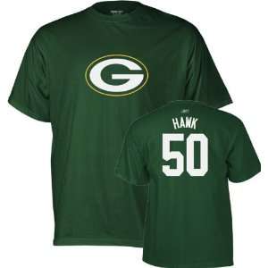 Hawk Reebok Name and Number Green Bay Packers T Shirt  