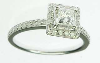   14K SOLID WHITE GOLD DIAMOND SOLITAIRE ENGAGEMENT ESTATE RING J209194