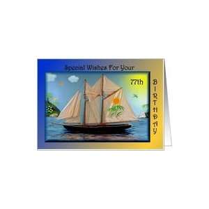  Birthday   77th / Sail Boat Card Toys & Games