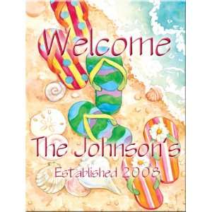    Flip Flops and Sea Shells Personalized Welcome Sign