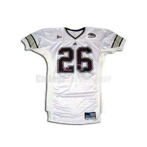 White No. 26 Game Used Western Michigan Adidas Football Jersey (SIZE 