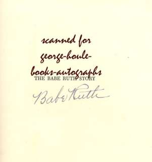 BABE RUTH~1ST ED~SIGNED~BABE RUTH STORY~1948  
