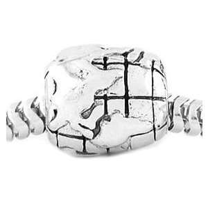    Sterling Silver Reflections World Globe Bead Charm Jewelry
