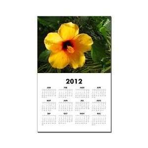  Yellow Flower 2012 One Page Wall Calendar 11x17 inch on 