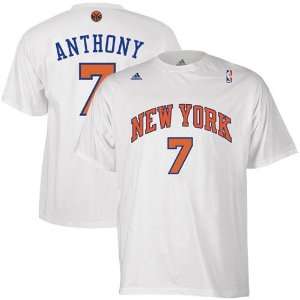 adidas New York Knicks #7 Carmelo Anthony White Net Number 