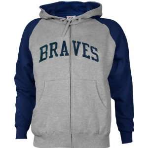 Atlanta Braves Classic Tackle Twill Zip Hooded Sweatshirt  