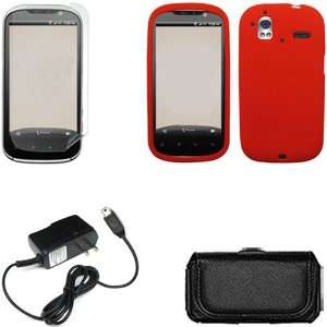  iFase Brand HTC Amaze 4G Combo Solid Red Silicone Skin 