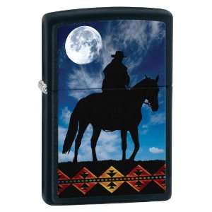 Zippo Matte Cowboy Moon Lighter (Black, 5 1/2x 3 1/2 Cm)  