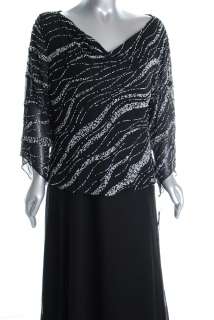 Jkara NEW Black Formal Dress Embellished Shirred 18W  