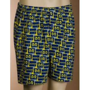    Michigan Wolverines Pattern Cotton Boxer Shorts