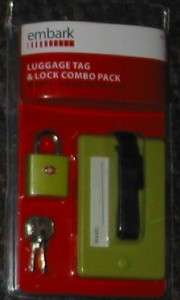 Embark Luggage Tag & Lock Set Green TSA Approved NEW  