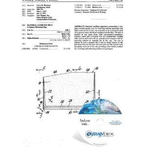  NEW Patent CD for MATERIAL HANDLING TRAY 