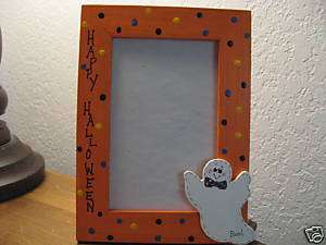 HAPPY HALLOWEEN   holiday ghost photo picture frame  