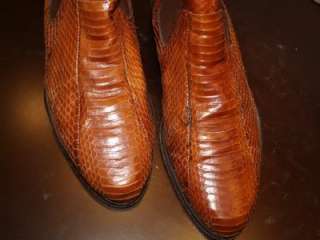 Florsheim Barletta Snake Skin Slip On Ankle Boots   Mens Size 9D 