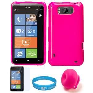   Windows Smart Phone + Clear Screen Protector + Pink Rubber Suction