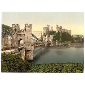  Castle,suspension bridge,Conway (i.e. Conwy),Wales,c1895 