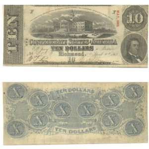  Confederate States of America 1863 10 Dollars, CR 439/2 