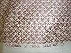 Quadrille CHINA SEAS DIAMONDS SMALL SCALE $200/Y FABRIC BROWN  PINK 