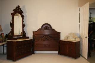Reserved Victorian Bedroom Set Antique Full Size Bed Dresser and 