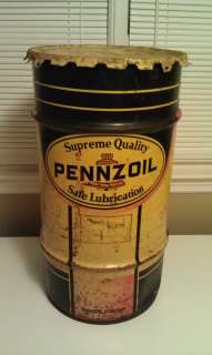 Vintage Pennzoil 10 gallon grease can 27 tall and 14 wide  