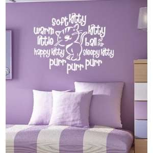   Purr   White Vinyl Wall Decal By Great Walls of Fire