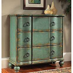 Hand painted Distressed Blue Accent Chest  