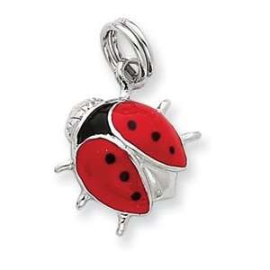  Sterling Silver Enamel Ladybug Charm Jewelry