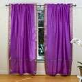 Lavender 84 inch Rod Pocket Sheer Sari Curtain Panel Pair (India 