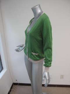 Etro Green/Gray Long Sleeve Button Down Cashmere Cardigan 44  