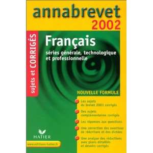  Annabrevet 2002 français sujets et corriges 